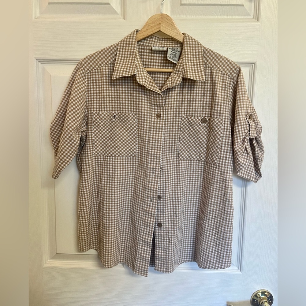 Gingham Button Down Top